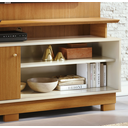 Ver imagem 2 de Home Theater Ares com Kit Rodizio Porta em MDF Frisado Para  TV's até 65 Polegadas - Cinamomo/Off Wh