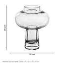 Ver imagem 2 de Vaso Decorativo de Vidro Transparente 20x16x16cm Enfeite Sala Mesa Estante