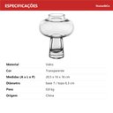 Ver mais imagens de Vaso Decorativo de Vidro Transparente 20x16x16cm Enfeite Sala Mesa Estante