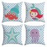 Kit 4 Capas Almofadas Decorativas Sereia 45x45 - Id Decor - 1
