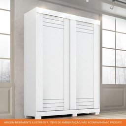 Guarda Roupa Solteiro 100% Mdf 2 Portas 2 Gavetas Ayla Acp Móveis Branco - 6