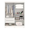 Guarda Roupa Solteiro 100% Mdf 2 Portas 2 Gavetas Ayla Acp Móveis Branco - 5