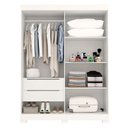 Ver imagem 5 de Guarda Roupa Solteiro 100% Mdf 2 Portas 2 Gavetas Ayla Acp Móveis Branco