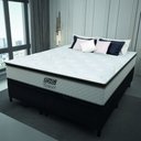 Ver imagem 3 de Cama Box Baú Queen Colchão Molas Pocket Ensacadas Tower 158x198x75cm Branco / Preto Gazin