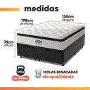 Ver imagem 3 de Cama Box Baú Queen Colchão Molas Pocket Ensacadas Tower 158x198x75cm Branco / Preto Gazin
