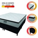 Ver imagem 6 de Cama Box Baú Queen Colchão Molas Pocket Ensacadas Tower 158x198x75cm Branco / Preto Gazin