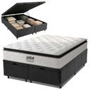 Ver imagem 2 de Cama Box Baú Queen Colchão Molas Pocket Ensacadas Tower 158x198x75cm Branco / Preto Gazin