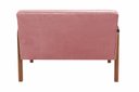 Ver imagem 4 de Kit Namoradeira Anita + 2 Poltronas Braço Madeira Decoração Recepção Sala - Veludo Rosê