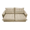 Ver imagem 4 de Sofa Retrátil e Reclinável 3,12m com Molas Ensacadas Cama Inbox Soft Tecido Suede Bege