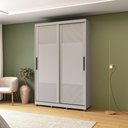 Ver imagem 1 de Guarda Roupa Roupeiro 2 Portas de Correr 235x152 cm Bordeaux Cinza Claro Casamia