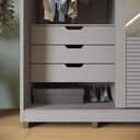 Ver imagem 7 de Guarda Roupa 2 Portas de Correr 235x150 cm Bordeaux Cinza Claro Casamia