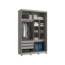 Ver imagem 6 de Guarda Roupa Roupeiro 2 Portas de Correr 235x152 cm Bordeaux Cinza Claro Casamia