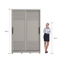 Ver mais imagens de Guarda Roupa Roupeiro 2 Portas de Correr 235x152 cm Bordeaux Cinza Claro Casamia