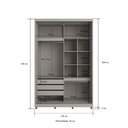 Ver imagem 5 de Guarda Roupa Roupeiro 2 Portas de Correr 235x152 cm Bordeaux Cinza Claro Casamia