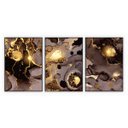 Ver imagem 1 de kit com 3 Quadros Decorativos Abstratos com Moldura e Vidro para Sala Quarto Escritório e Clínica 67