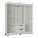 Ver imagem 3 de Guarda Roupa Casal Ambiente Tóquio 6 Portas Branco Brilho - Poquema