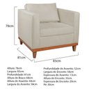 Ver imagem 5 de Kit Sofá 3 Lugares e 2 Poltronas Europa 180 cm Estilo Conforto e Elegância Linho Bege - Amarena