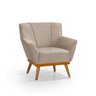 Poltrona Adria Moderna em Veludo Bege com Pés de Madeira - 2