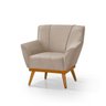 Poltrona Adria Moderna em Veludo Bege com Pés de Madeira - 3