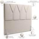 Ver imagem 3 de Cabeceira Cama Box Casal 140cm Aura Linho W01 Cru - Mpozenato
