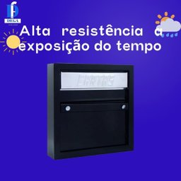 Caixa de correio cartas correspondência portão grade ou embutir  parede ou muro chapa de aço  preta - 4