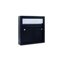 Ver imagem 1 de Caixa de correio cartas correspondência portão grade ou embutir  parede ou muro chapa de aço  preta