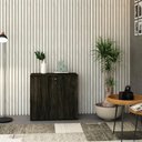 Ver imagem 4 de Armário Baixo com 02 Portas 75x80x42cm Wlab80 Carvalho Dark Preto