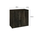 Ver imagem 6 de Armário Baixo com 02 Portas 75x80x42cm Wlab80 Carvalho Dark Preto