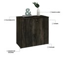 Ver imagem 3 de Armário Baixo com 02 Portas 75x80x42cm Wlab80 Carvalho Dark Preto
