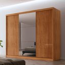 Ver imagem 1 de Guarda Roupa Casal Connor Mdf 3 Portas e 6 Cabideiros com Espelho Moderna Mobília