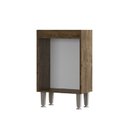Ver imagem 2 de Balcão para Cozinha 40cm 1 Porta Athena Móveis Marrom/Itaúba/Off White
