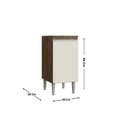 Ver imagem 4 de Balcão para Cozinha 40cm 1 Porta Athena Móveis Marrom/Itaúba/Off White