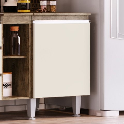 Balcão para Cozinha 40cm 1 Porta Athena Móveis Marrom/Itaúba/Off White