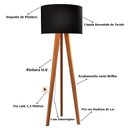 Ver imagem 6 de Luminária de Chão Tripé Delta com Cúpula Abajur Black/nature