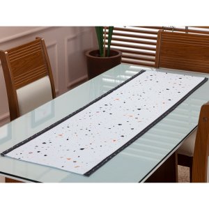 Caminho de Mesa Trilho Retangular Estampado 1,40 X 0,45 4 /6 Lugares Cozinha Sala Jantar Manchas