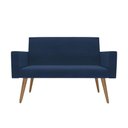 Ver imagem 3 de Kit Sófa 2 Lugares e 2 Poltronas para Sala de Estar Recepção Azul-marinho