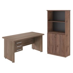 Mesa 1600 com Armário Belvedere Noce - 1