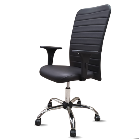 Cadeira Escritório Presidente Executiva Ergonômica Apoio Lombar Nr17 Giratória Costura Esteirinha