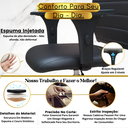 Ver imagem 6 de Cadeira Escritório Presidente Executiva Ergonômica Apoio Lombar Nr17 Giratória Costura Esteirinha