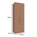 Ver imagem 4 de Guarda Roupa 2 Portas e Colmeia 245cm Setiba Plus Rimo Carvalho/carvalho