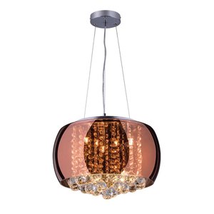 Pendente/plafon em Vidro e Cristal Attractive 40cm G9 - Lustre Design Moderno Sala/quarto: Cobre/110