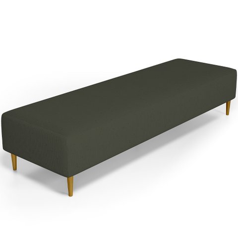 Puff Decorativo Sala de Estar Bali W01 Pés Palito 170x60cm Bouclê Verde - Lyam Decor