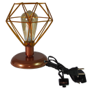 Ver imagem 1 de Abajur Aramado Diamante Pequeno Cor Cobre Todos Ambientes