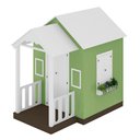Ver imagem 2 de Casinha de Brinquedo Artesanal com Varanda MDF Branco/Verde - Criança Feliz Casinha com Varanda