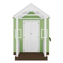 Ver imagem 6 de Casinha de Brinquedo Artesanal com Varanda MDF Branco/Verde - Criança Feliz Casinha com Varanda