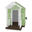 Ver mais imagens de Casinha de Brinquedo Artesanal com Varanda MDF Branco/Verde - Criança Feliz Casinha com Varanda