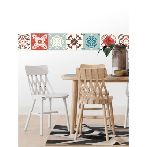 Faixa Decorativa Adesiva (autocolante) - Azulejos Hidráulicos 1