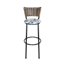 Ver imagem 4 de Jogo 4 Banqueta Alta Para Cozinha Ratan Cappuccino Preta Estofado Floral Floral