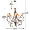 Lustre Provençal com Cúpulas Rústicas de Algodão p/ Casa Alto Padrão - Dourado - 2