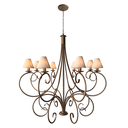Ver imagem 4 de Lustre Provençal com Cúpulas Rústicas de Algodão p/ Casa Alto Padrão - Dourado